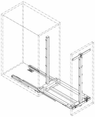 Kesseböhmer DISPENSA Junior III. vasalatszett 300 mm fenéklapra szerelhető, kosarak nélkül Silver #2