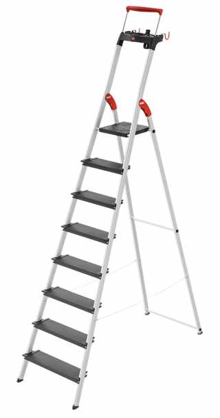 HAILO, L100 Topline alumínium biztonsági háztartási 8 lépcsős létra #1