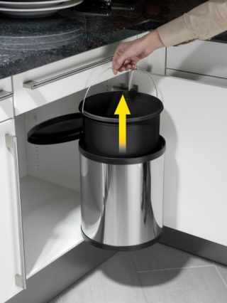 HAILO Compact-Box M ajtóra szerelhető szemetes rozsdamentes acél 15 L #3