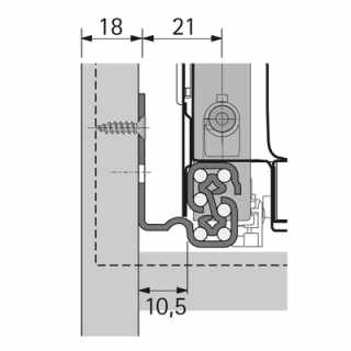 Hettich Atira Quadro V6 Teljes kihúzású sín beépített csillapítással, terhelhetőség 30kg-ig, 350 mm  balos #2