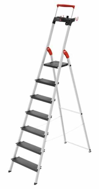 HAILO L100 Topline alumínium biztonsági háztartási 7 lépcsős létra #1