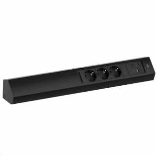 Bachmann CASIA2 Univerzális sarokdugalj 3x230V+1xUSB A&C 22W töltő fekete #1