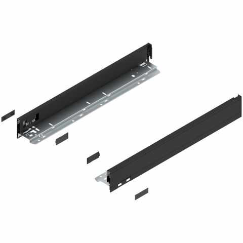 BLUM (770N5002S  Z R+L  V1 CS-M) LEGRABOX káva, magassága N (66,5 mm), NH=500 mm, jobb+bal Karbonfekete matt
