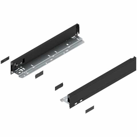 BLUM (770N4002S  Z R+L  V1 CS-M) LEGRABOX káva, magassága N (66,5 mm), NH=400 mm, jobb+bal Karbonfekete matt