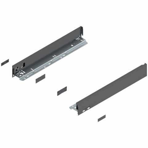 BLUM (770N4502S  Z R+L  V1 OG-M) LEGRABOX káva, magassága N (66,5 mm), NH=450 mm, jobb+bal Orionszürke matt