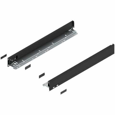 BLUM (770N5502S  Z R+L  V1 CS-M) LEGRABOX káva, magassága N (66,5 mm), NH=550 mm, jobb+bal Karbonfekete matt